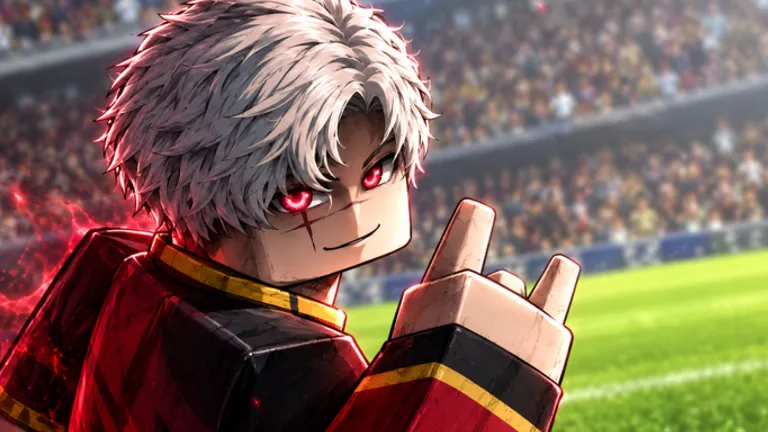 Roblox character close-up with a celebration gesture, right crop detail