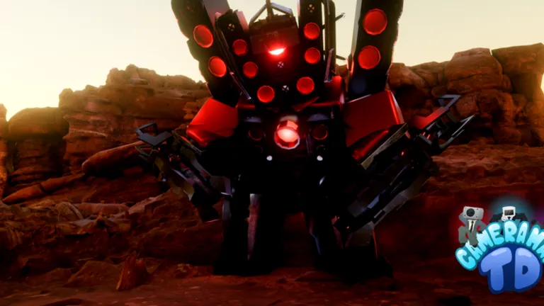 Close crop of the red boss unit upper body in the desert