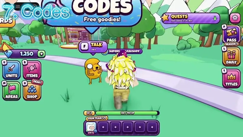 The Codes panel in Candy Kingdom Defense with the code entry prompt in the Tree Fort