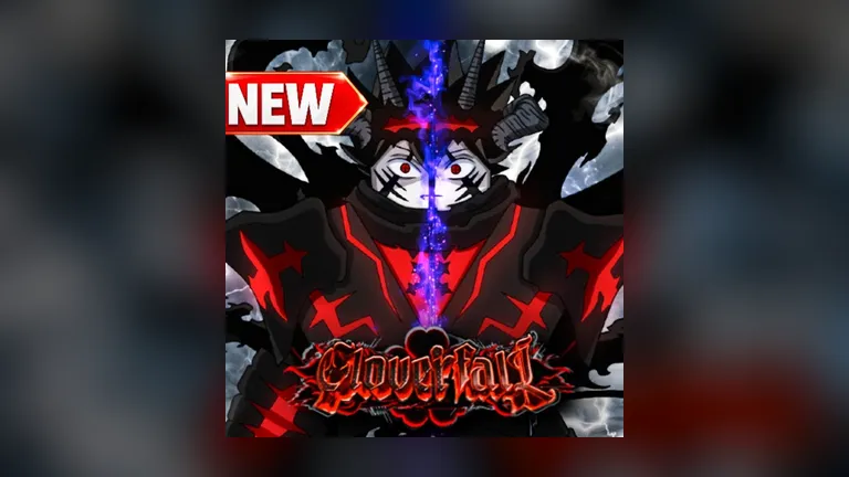 CloverFall tier list key art showing the armored demon knight centered over a dark lightning battlefield