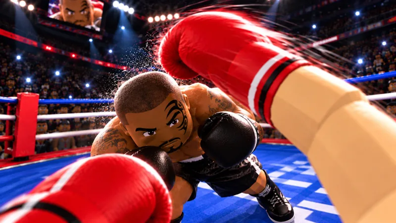 Official First Person Boxing artwork showing a first-person view of a punch landing in the ring