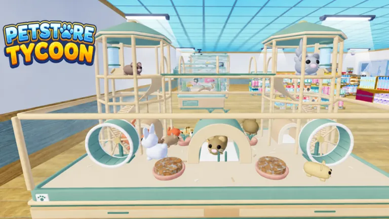 Pet Store Tycoon store entrance and shop floor scene