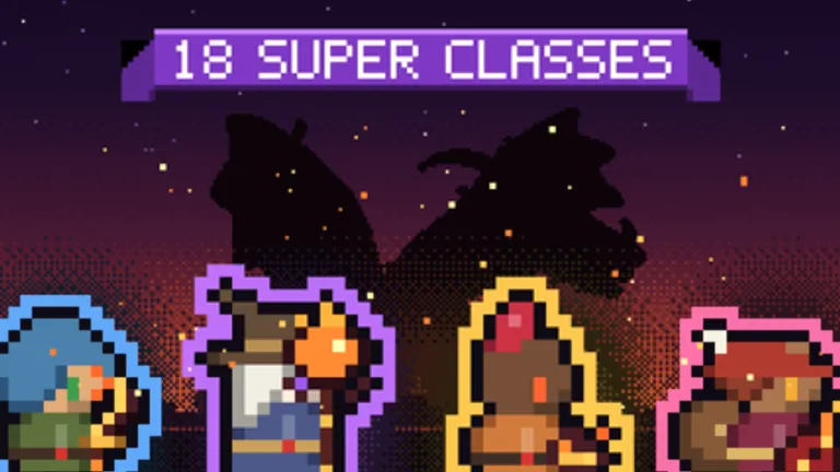 Six class portraits lineup showing Warrior Thief Mage heroes selection screen