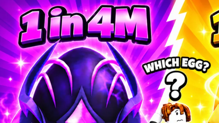 Official Tap Simulator Reborn artwork showing a purple void egg on a stand with a 2 in 4M hatch label