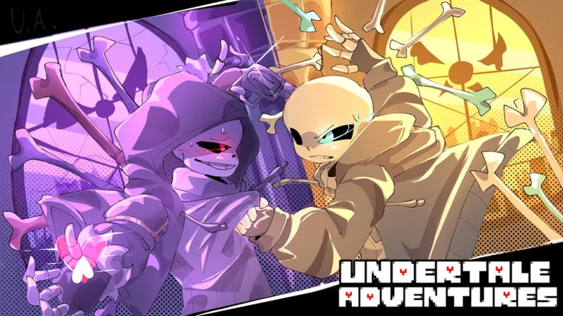 Official Undertale Adventures X key art with Sans and Chara, used as the guide cover