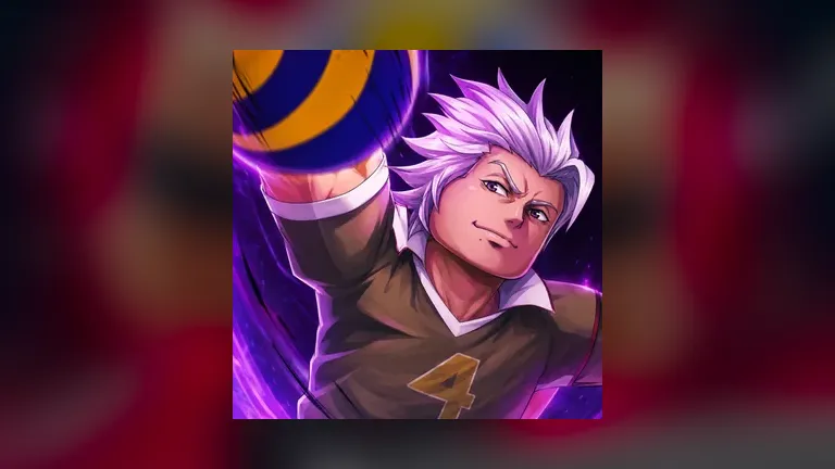 Official Volleyball Journey storefront icon on a blurred red and purple background